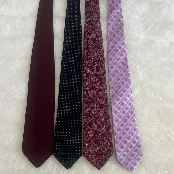 Geoffrey Beene Other - Geoffrey Beene SILK Burgundy, Black, Red, Pink Tie Set